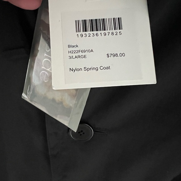 John Elliott Nylon Spring Coat Black Sz Large - Picture 4 of 4